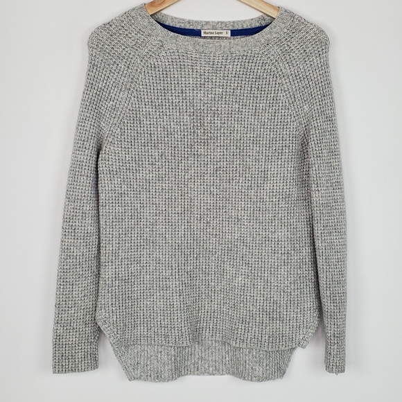 Marine Layer Sweaters - Marine Layer Waffle Knit Sweater Merino Wool S
